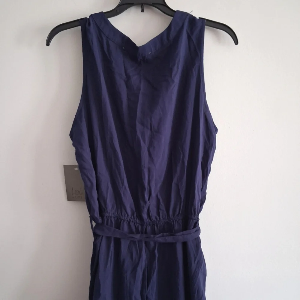 Navy Sleeveless Jumpsuit Size XL - Picture 3 of 10